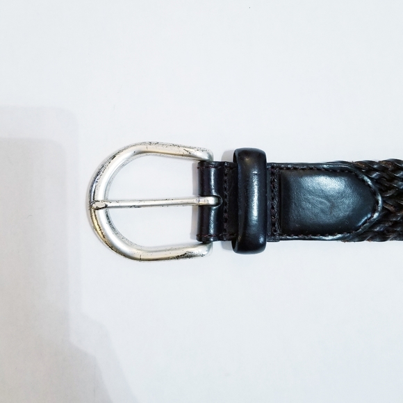 Eddie Bauer Dark Brown Braided Genuine Leather Belt Adjustable Waist Accessory - Picture 3 of 8